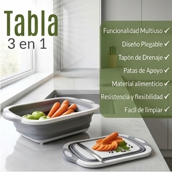 FoldChef™ | Tabla de Picar Plegable 3 en 1