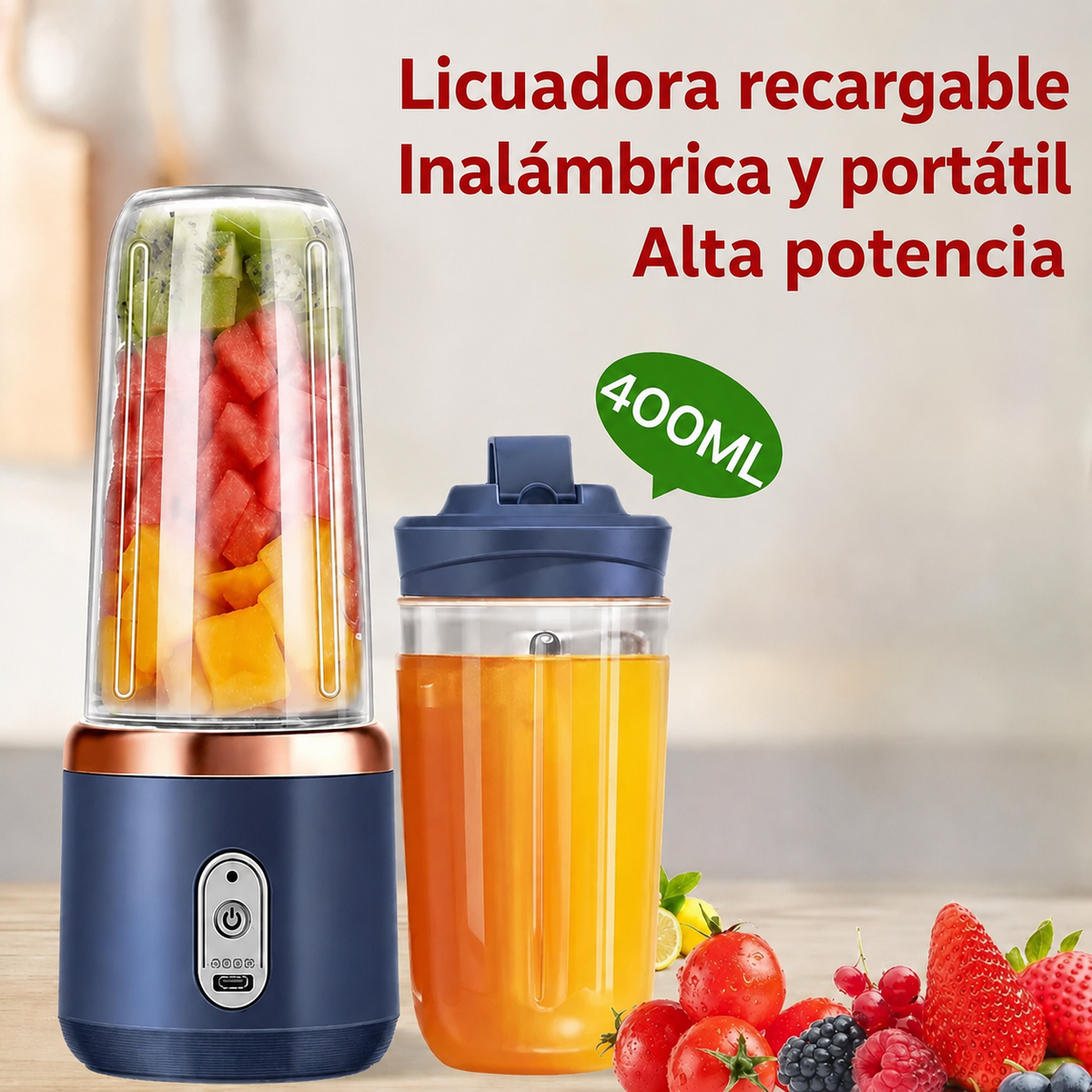 FreshMix™ | Licuadora Portátil Recargable 400 ml